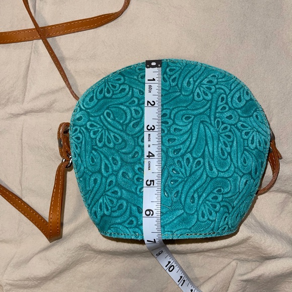 Urban Outfitters turquoise leather suede satchel - Picture 5 of 15